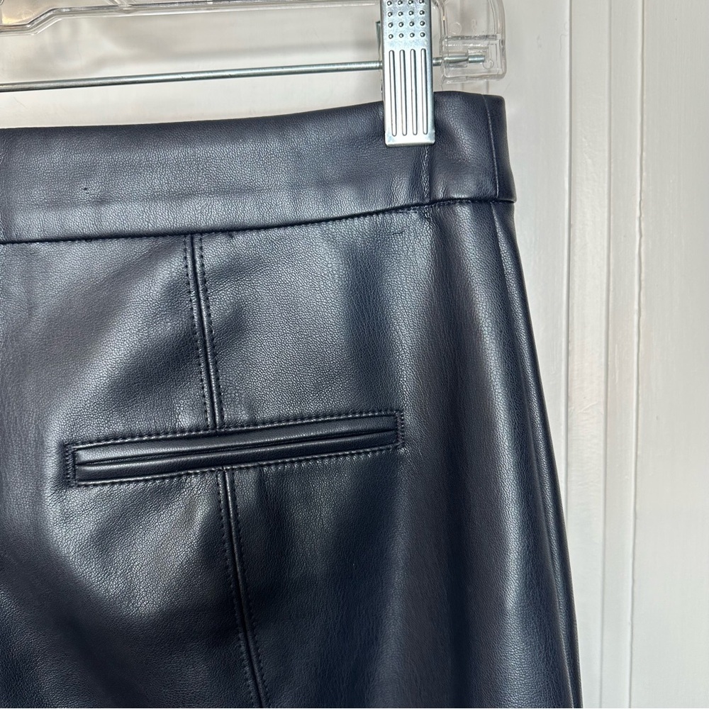 Ann Taylor Navy Faux Leather Trousers size 2 - Picture 7 of 11